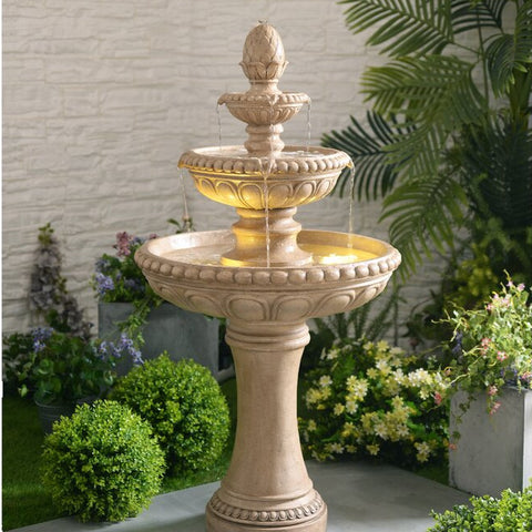 Resin Outdoor Floor Fountain with Light