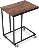 C-Shaped End Table Vintage Side Table Brown