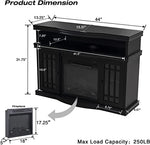 Electric Fireplace TV Stand Storage Cabinet Black