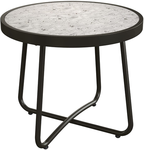 Outdoor Round End Table Weather Resistant Living Room Table